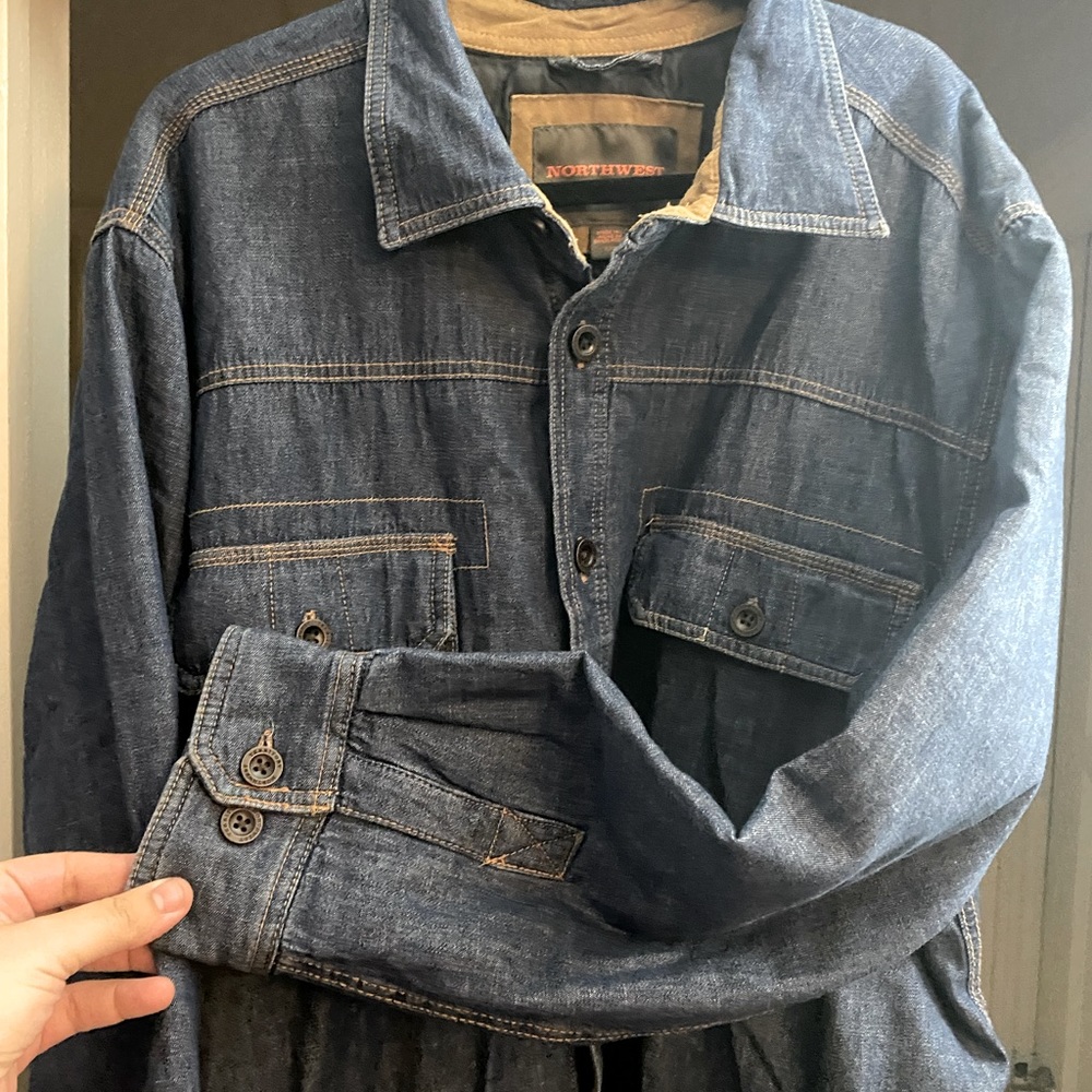 Men’s denim winter button-up XXL